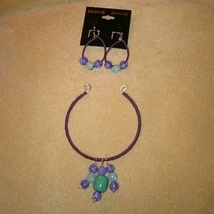 Hand wrapped earrings & bracelet