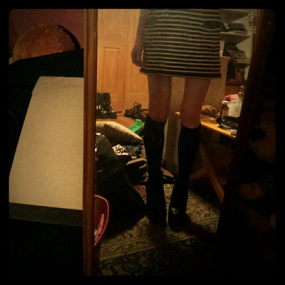 Striped spagetti strap knit dress with pockets