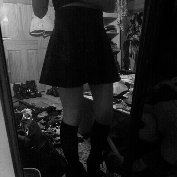 PU Leather high rise "skater" skirt