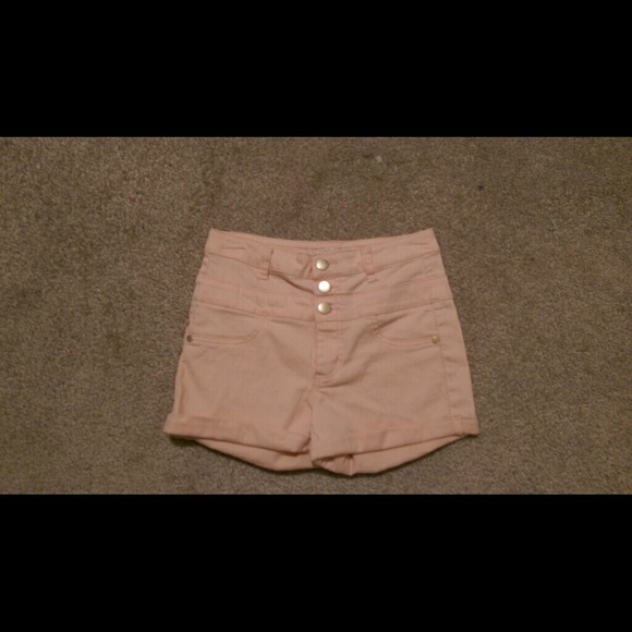 High waisted pink shorts