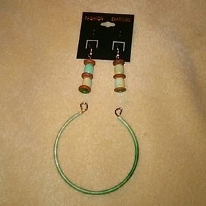 Earrings & hand wrapped bracelet