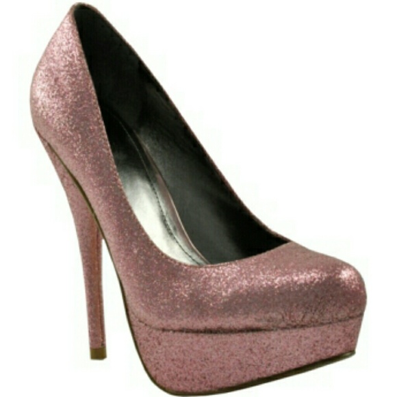 ?Attention PD ???Pink Glitter Platform Heels??
