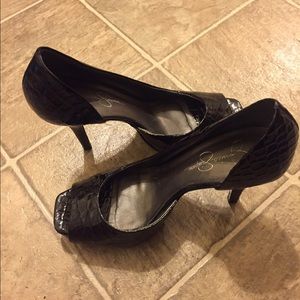 Crocodile pattern peep toe pump ❤️Jessica Simpson