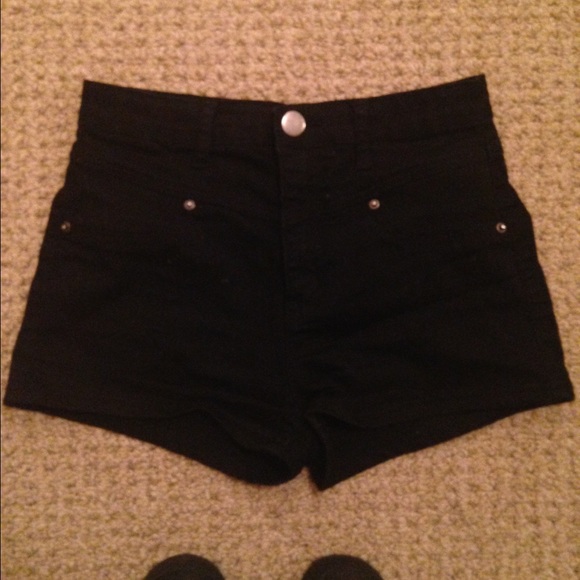 High waisted black shorts