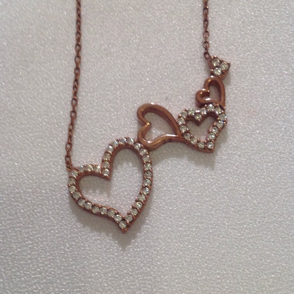 Sparkle hearts~ Rose gold necklace