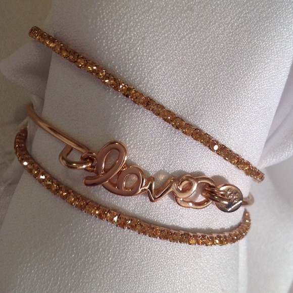 2 rose gold LOVE bracelets set