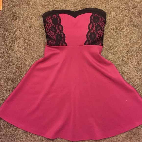 Purple Black Lace Tube Dress.💜