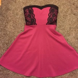 Purple Black Lace Tube Dress.💜