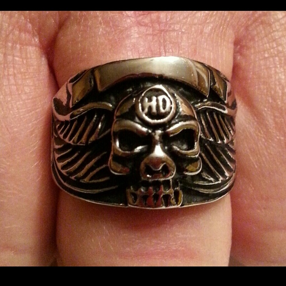 Harley Davidson Winged Skull Ring, New 11