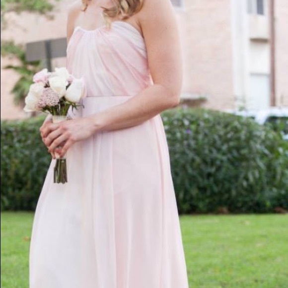 Jim Hjelm Blush and Cream Bridesmaid Dress