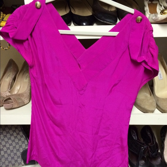 Loeffler Randall top, hot pink silk