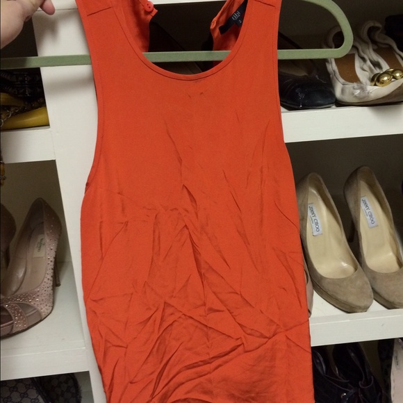 Tibi orange silk top size 2