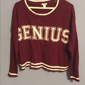 Red "GENIUS" Sweater