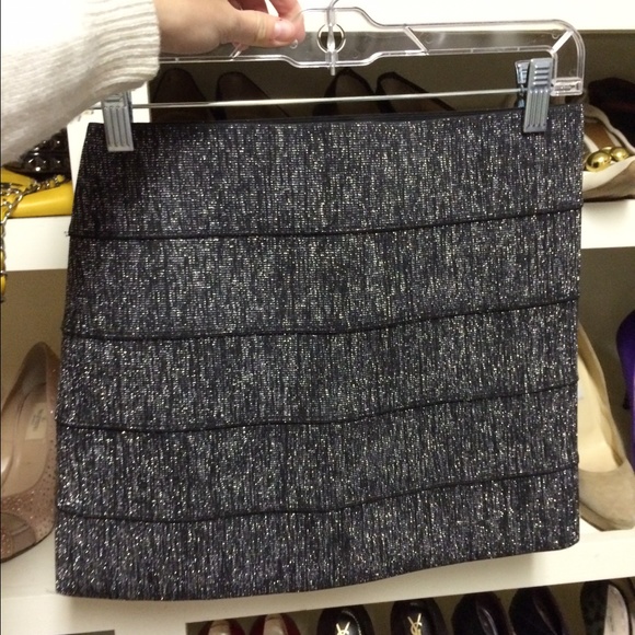 Bandaid skirt, metallic black and silver