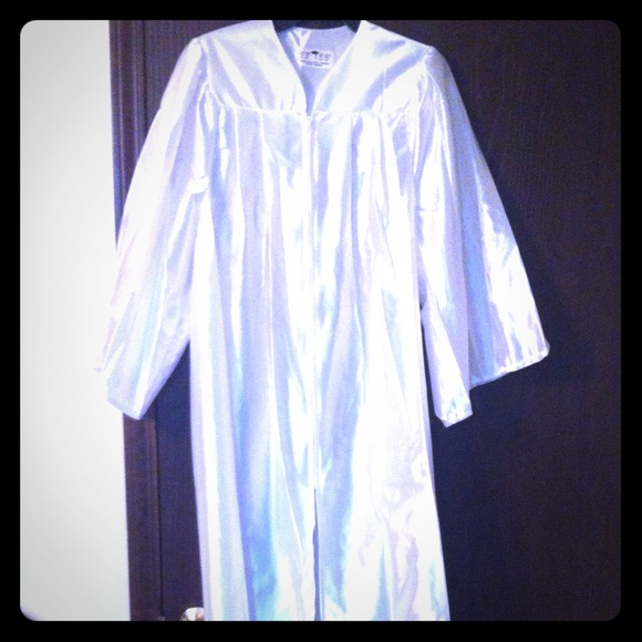 White graduation gown/hat