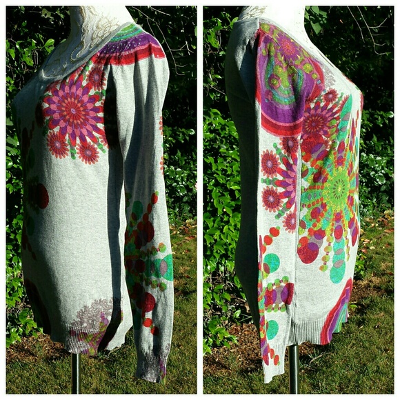 ☆HP×2☆ Desigual Abstract Print Top - Gris Vigore - Picture 3 of 4