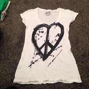 Stranded White Heart Peace T-Shirt