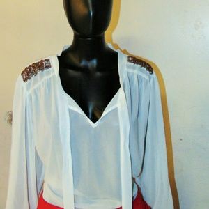 Sexy Sheer top with detail at shoulders