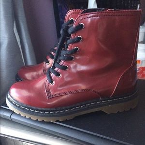 Red Combat Boots