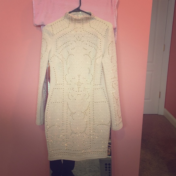 cream and gold colored dress!