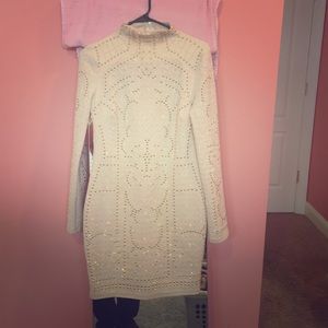 cream and gold colored dress!