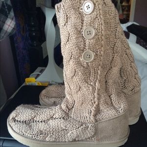 Crocheted Taupe Boots