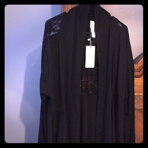 Black cardigan with lace details!