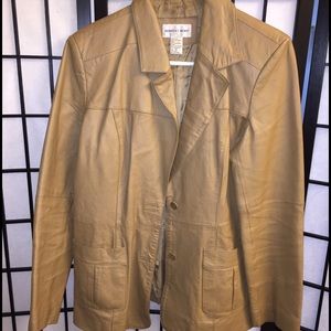 Tan leather jacket