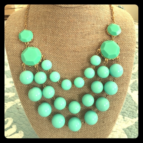 Mint green bubble necklace