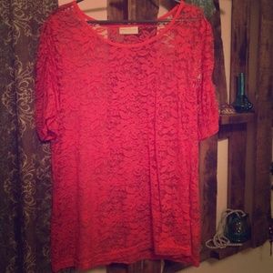 Coral Lace Shirt