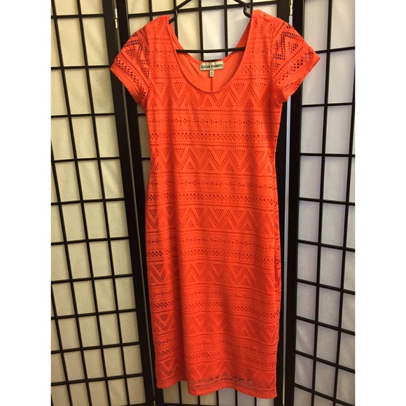 Sherbet orange dress.