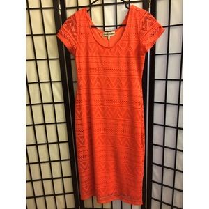 Sherbet orange dress.