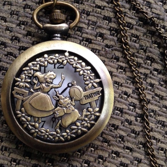 Alice in Wonderland Necklace/Pocket Watch