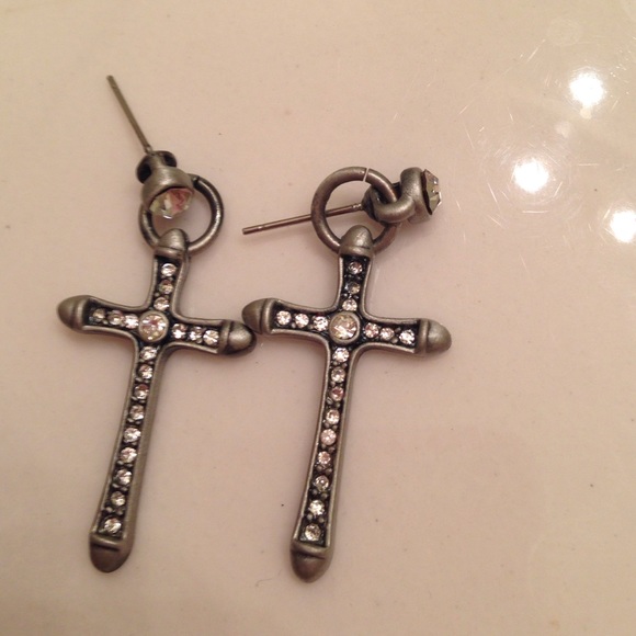 LUCKY BRAND CROSS EARRINGS