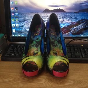 Iron fist colorful zebra heels!💋