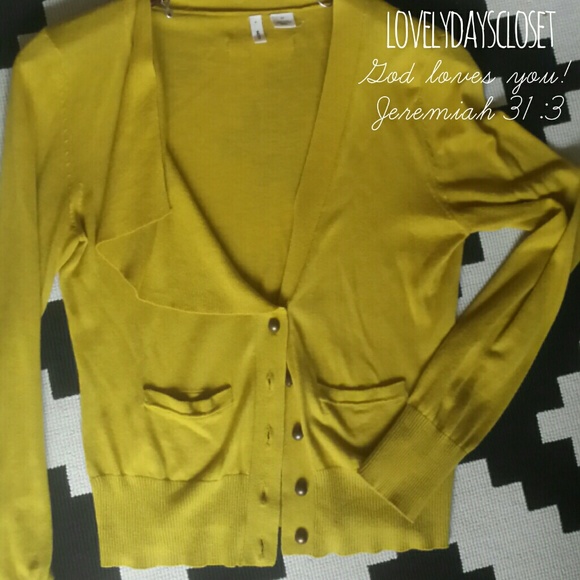 Anthropologie Mustard Cardigan