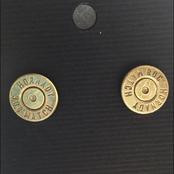 Bullet earrings with no crystal.