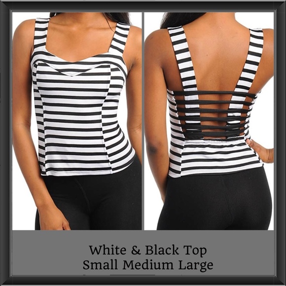 Charlotte Russe Tops - Charlotte Russe Black & White Stiped top Small New