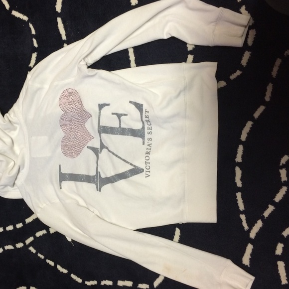 White Victoria secrets zip up hoodie