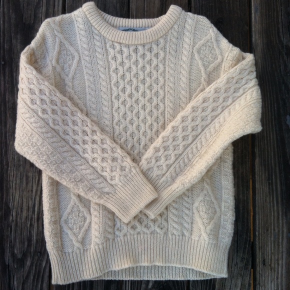 Aran Crafts Irish Aran Crew Neck Sweater