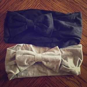 Gray and black bow head wraps