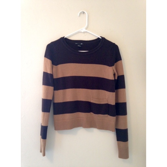 Striped brown and camel sweater