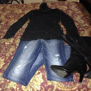 Sparkly turtleneck sweater