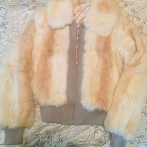 Rabbit fur bomber jacket vintage