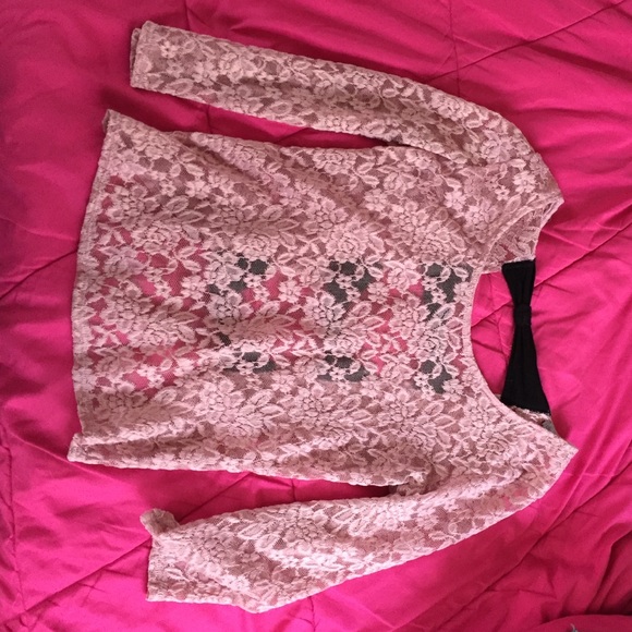 Lace shirt with bow decorated back Charlotte Russe