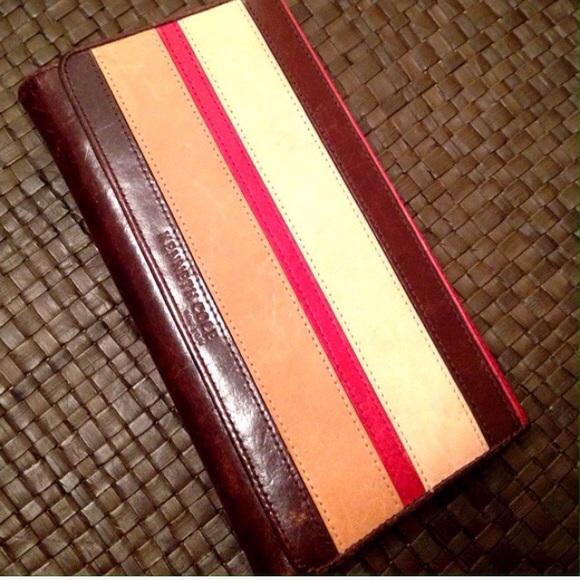 90s Kenneth Cole vintage leather wallet clutch EUC