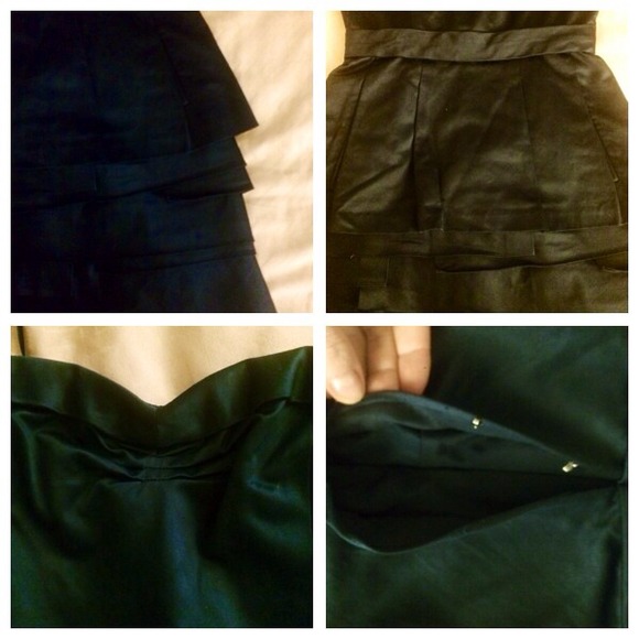 BCBG Navy Strapless Tired Peplum Annika Dress - Picture 4 of 4