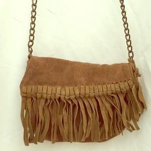Suede cross body bag