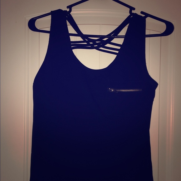 Navy blue flowy tank