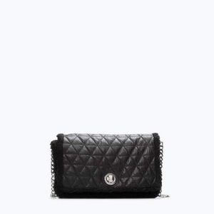 Zara quilted leather messenger bag